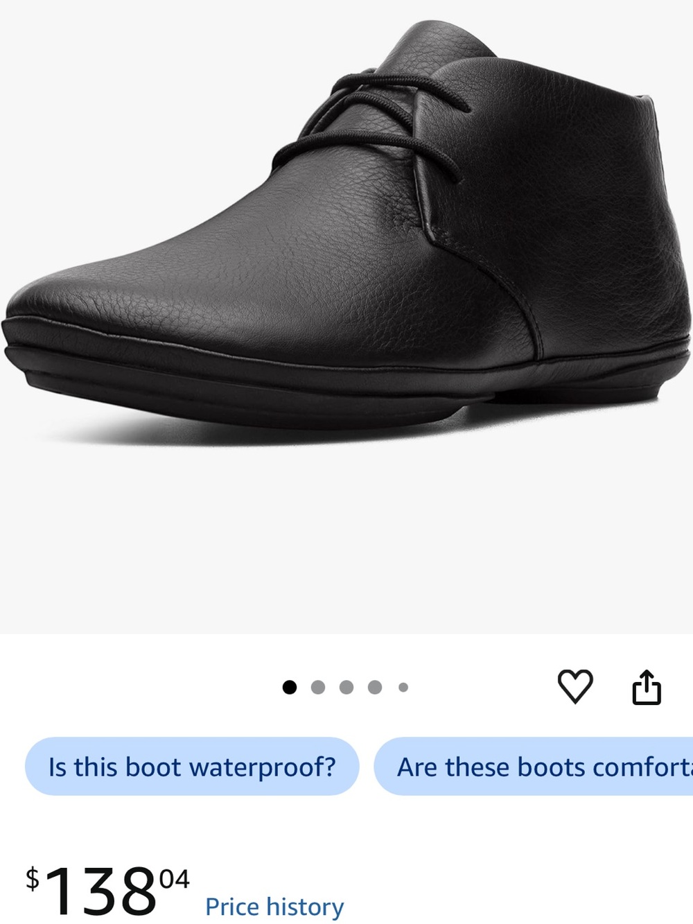 Camper Right Nina Leather Lace-Up Boots, 8 - Picture 2 of 4
